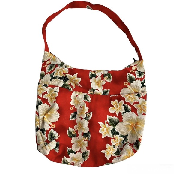 SOLD Local Design Made in Hawaii Hawaiian Small Shoulder Bag Red Floral Souvenir - Picture 5 of 8